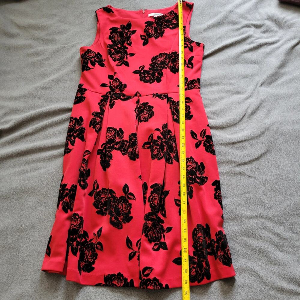 Studio One New York Womens Size 12 Red Black Rose Velvet Cocktail Wedding - Picture 3 of 14